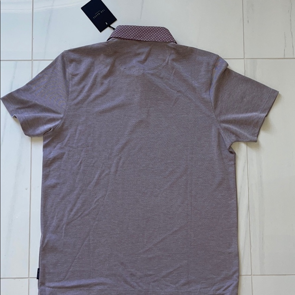 NWT Ted Baker London S/S Purple Woven Collar Polo Size 4 - Picture 7 of 7